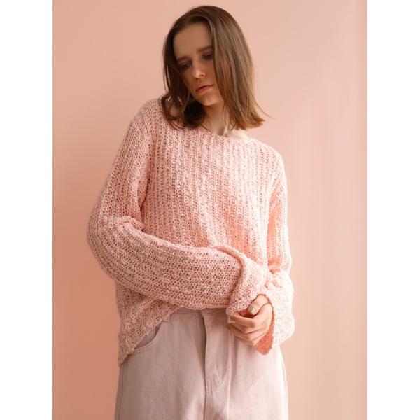 ニット セーター pink rib knit レディース