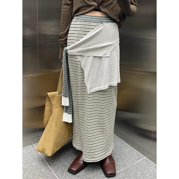 スカート BORDER LAYERED SKIRT