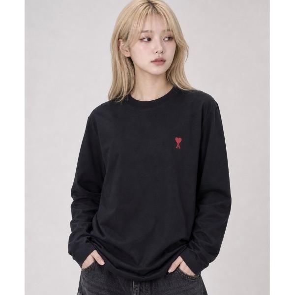 tシャツ 「AMI PARIS」アミ パリス Small Heart Long Sleeve ワンポイント ロゴ ロンT/ UTS205-726 レディース メンズ