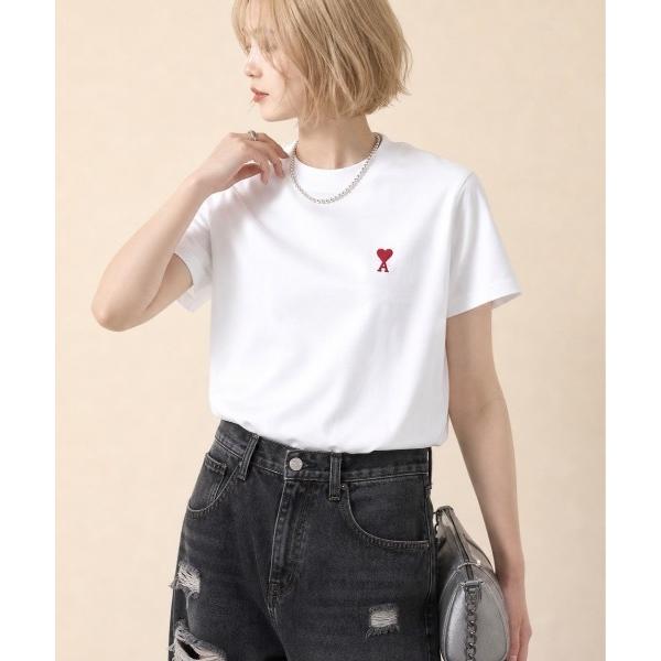 tシャツ 半袖 AMI PARIS / AMI SMALL HEART LOGO HALF T-SHIRTS / BFUTS001-724 レディース メンズ