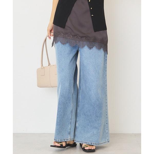 ワイドパンツ ジーンズ デニム デニムパンツ 「接触冷感」バギーデニム レディース