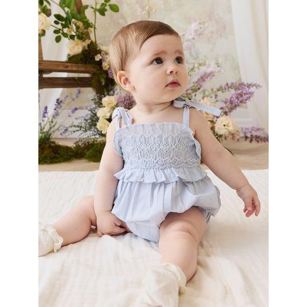 ベビー服 ロンパース スモッキングプレイスーツ Petite Check