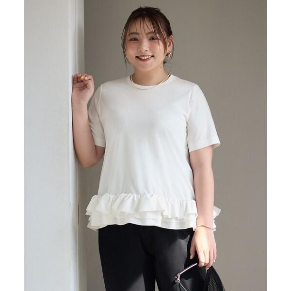 tシャツ 半袖 「野呂佳代さん着用」BEAUTY FORM-T フリルヘム Tシャツ レディース
