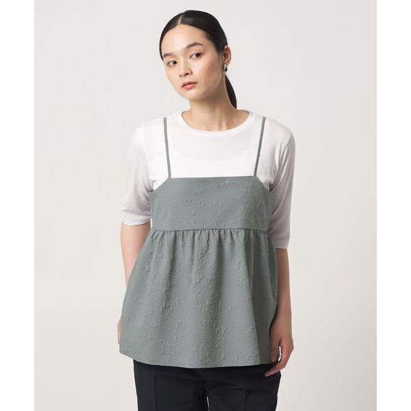 tシャツ 半袖 エンボスキャミ＋Tシャツ ‐セットアイテム‐「A DAY IN THE LIFE」 レディース