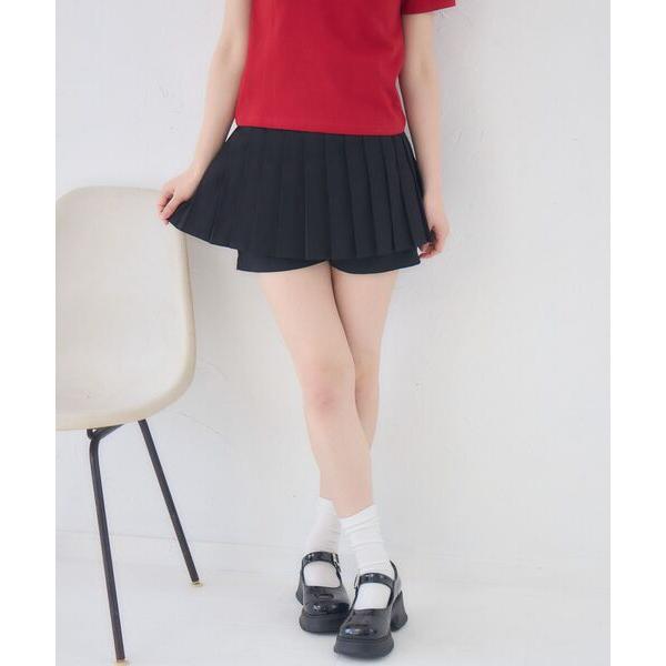スカート ハイウエストプリーツスカパン