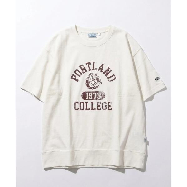 tシャツ 半袖 2026SS DISCUS/ディスカス オーバーサイズ USAコットン カレッジロゴ ワッペン刺繍 半袖Tスウェット レディース メンズ トレーナー