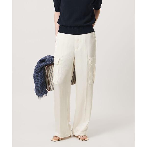 カーゴパンツ サテン クリーン ポケット パンツ OFF WHITE ‐ウォッシャブル‐ レディース