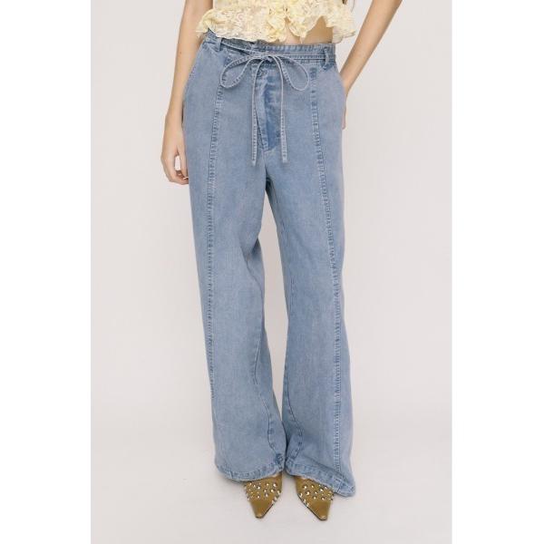 スラックス パンツ DENIM RIBBON RELAX PT デニムリボンリラックスパンツ 春服 夏服 レディース