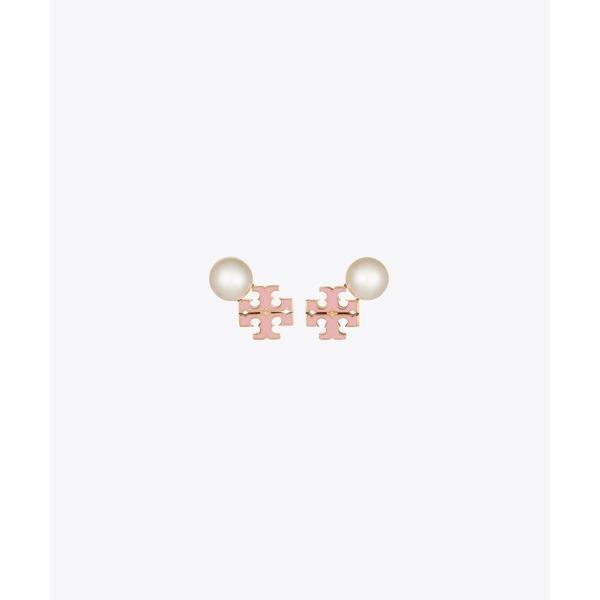 パール ピアス ムーンダンス ロゴ＆パール スタッドピアス レディース