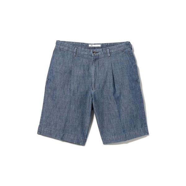 ハーフパンツ パンツ 短パン 「別注」GERMANO / コットン デニム 1プリーツ ショーツ メンズ