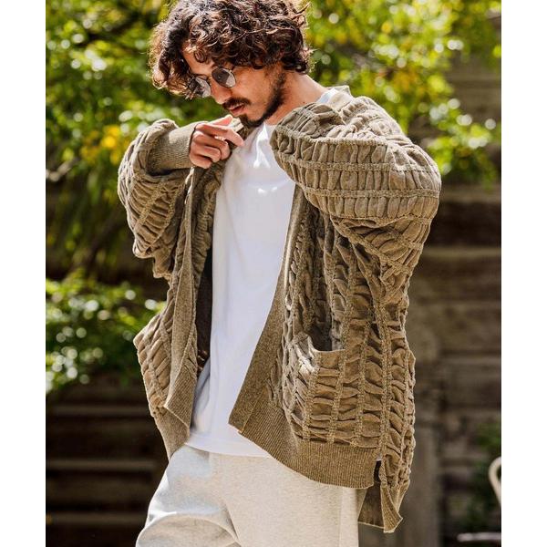 カーディガン mcg3835-Flexiguard Chenille Knit Cardigan ニットカーディガン(A71226cmb) メンズ