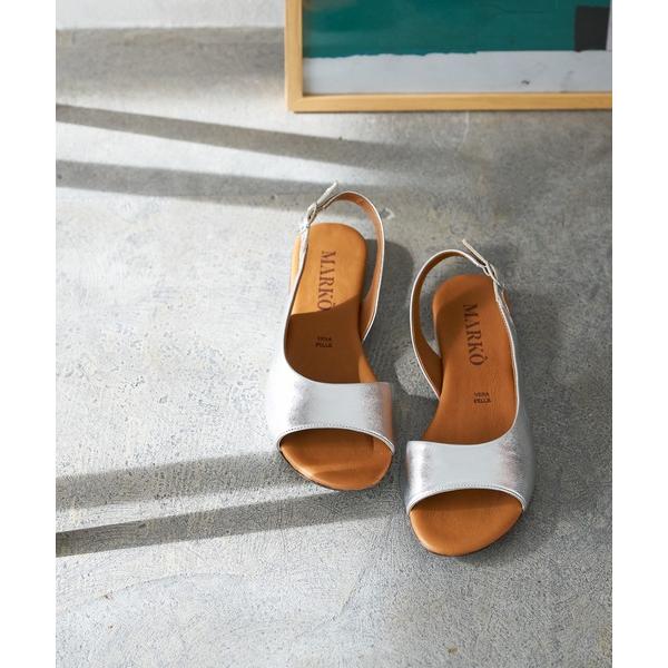「collex」 「MARKO」フラットサンダル 37 シルバー レディース