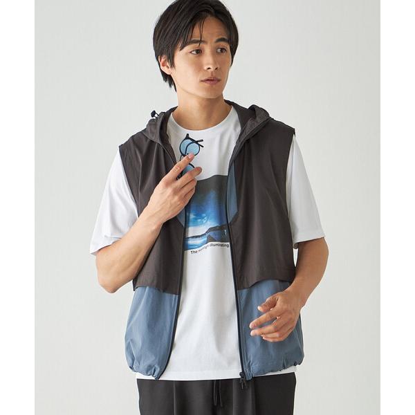 ベスト ジレ リップストップ ナイロンストレッチ ブロッキングベスト / セットアップ対応 メンズ