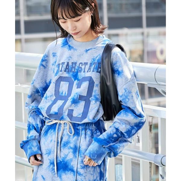 「etsinta」 ジップアップパーカー ONE SIZE ブルー レディース