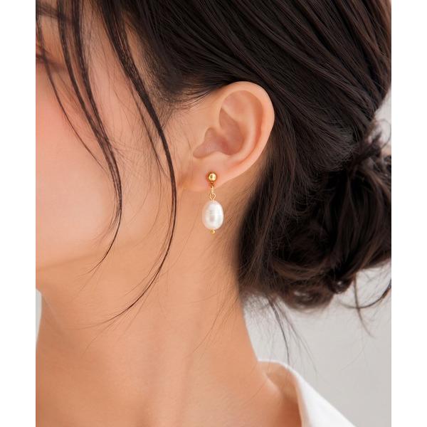 アレルギー対応 ピアス 「earyear」Drop Freshwater Pearl Pierce レディース