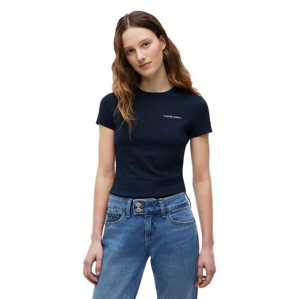 tシャツ 半袖 エッセンシャルロゴスリムTシャツ レディース