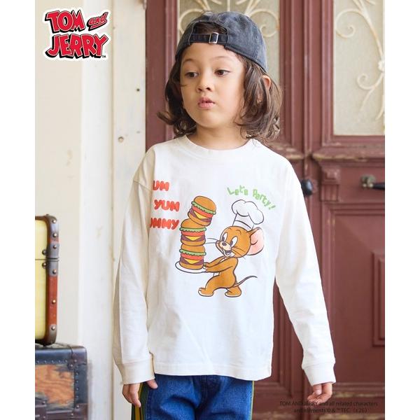 tシャツ 「別注」トムとジェリー プリントリブ長袖Tシャツ キッズ 子供服 男の子 女の子