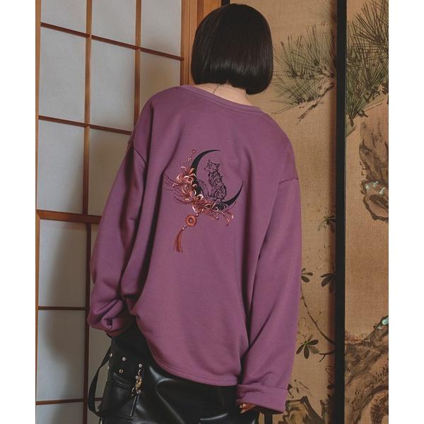 「狐独」 「elino loset」スウェットカットソー MEDIUM パープル メンズ