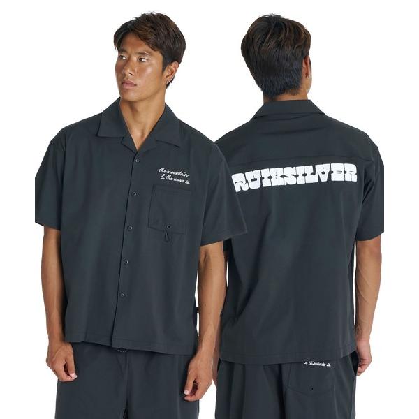 シャツ 半袖 QUIKSILVER メンズ SIGN OPEN SHIRT 半袖シャツ 接触冷感 速乾 UPF50+ 4WAYストレッチ「NATURE TECH」「2026年夏モデル」 メンズ