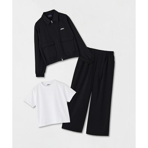 セットアップ 「L's」ジップブルゾン，Tシャツ，パンツ「3点セット」T/C JERSEY + NY/PU「撥水、４WAYストレッチ、UVカット」 レディース
