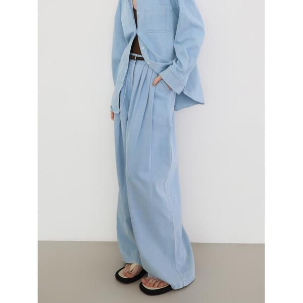 ジーンズ デニム デニムパンツ denim tuck wide pants レディース