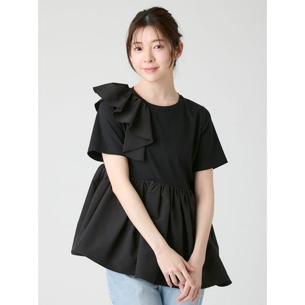 tシャツ 半袖 アシンメトリーカットチュニック レディース