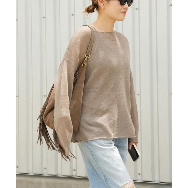 サマーニット ニット セーター LINO Sheer プルオーバー レディース