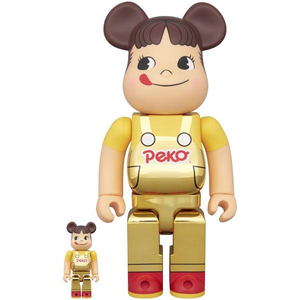 フィギュア BE@RBRICK ペコちゃん(オーバーオール) 金メッキ 100％ ＆ 400％