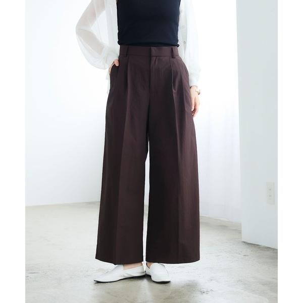 ワイドパンツ パンツ 「撥水」サマ見え イージータックワイドパンツ「CROSS FUNCTION/クロスファンクション」 レディース
