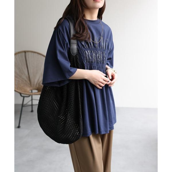 tシャツ 半袖 「接触冷感」ロゴプリントシャーリングTeeシャツ レディース