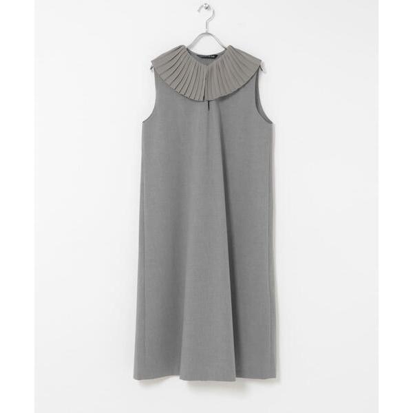 ワンピース mizuiro-ind PLEATS COLLOR NO-SLEEVE ONE-PIECE