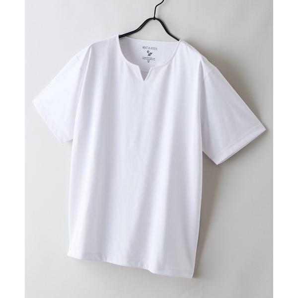 スマホショルダー tシャツ 速乾 「HEAT BLOCKER/ヒートブロッカー」「まるで着る日傘！遮熱＆UVカット」コットンライク キーネックTシャツ 吸水速乾 アン…