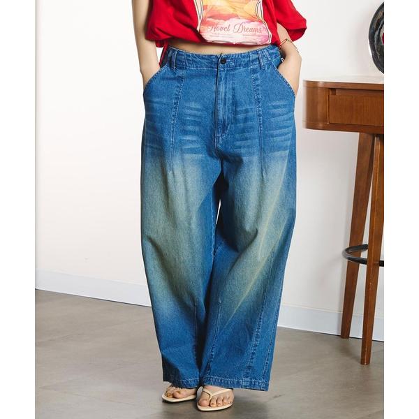 ジーンズ デニム デニムパンツ DENIM/BACK SATIN PANTS レディース