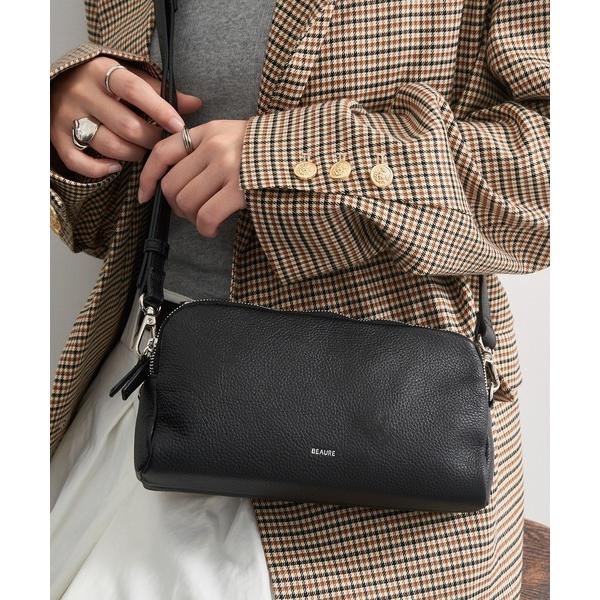 ショルダーストラップ ショルダーバッグ バッグ 「BEAURE」「別注」Triple-Zip Cow Leather Shoulder Bag トリプルファスナーレザーショルダーバッグ 3ポ…