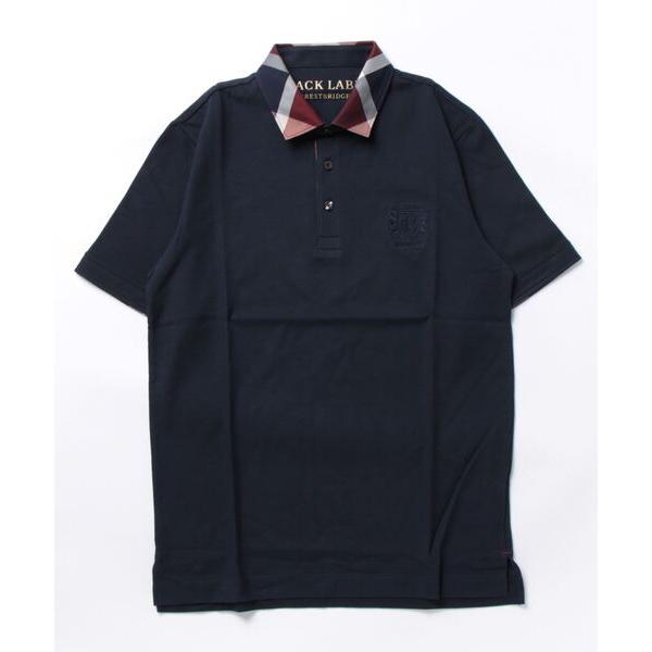 「BLACK LABEL CRESTBRIDGE」 半袖ポロシャツ M ネイビー メンズ