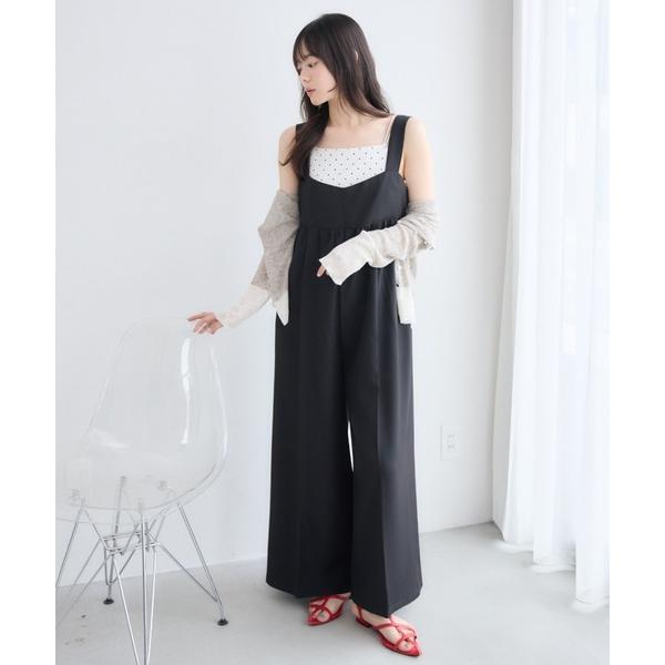 ワイドパンツ パンツ ワイドコンビネゾン レディース