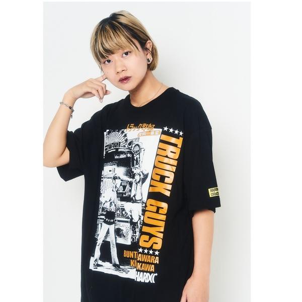 tシャツ トラック野郎/度胸一番星（越後獅子ブラック） メンズ