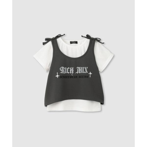 アンサンブル RICHMIX 肩りぼんキャミソール×Tシャツ アンサンブル キッズ 子供服 女の子