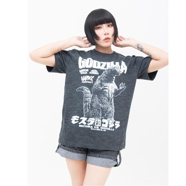 tシャツ モスラ対ゴジラ/ゴジラ（倉田浜ヘザーブラック） メンズ