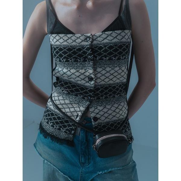 チューブトップ ベアトップ GEOMETRIC KNIT CORSET