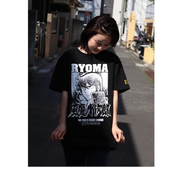 tシャツ 風魔の小次郎 風魔一族 竜魔 FUMA CLAN（死鏡剣ブラック） メンズ