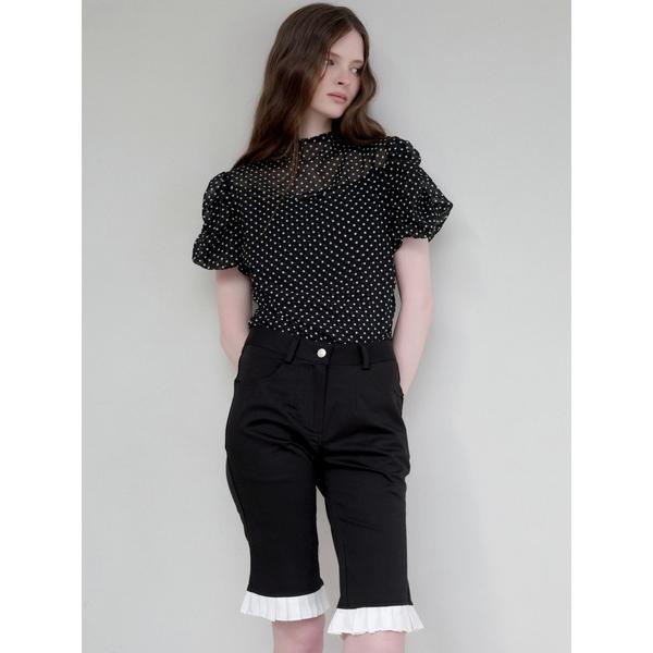 ブラウス シャツ 半袖 gather dot blouse レディース