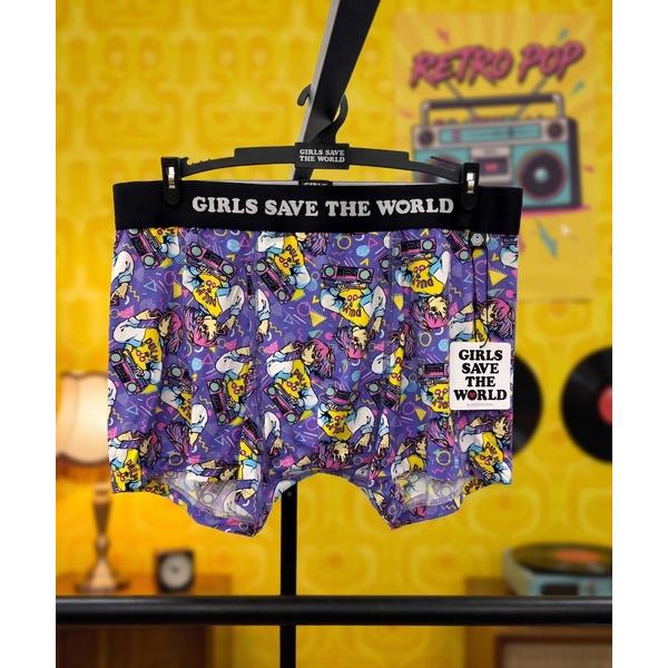 ボクサーパンツ ストレッチ ボクサーパンツ メンズ ポリエステル 前閉じ  GIRLS SAVE THE WORLD ラジカセガール