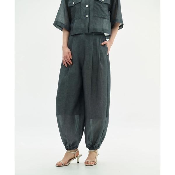 ワイドパンツ パンツ シアーデニムワイドパラシュート レディース