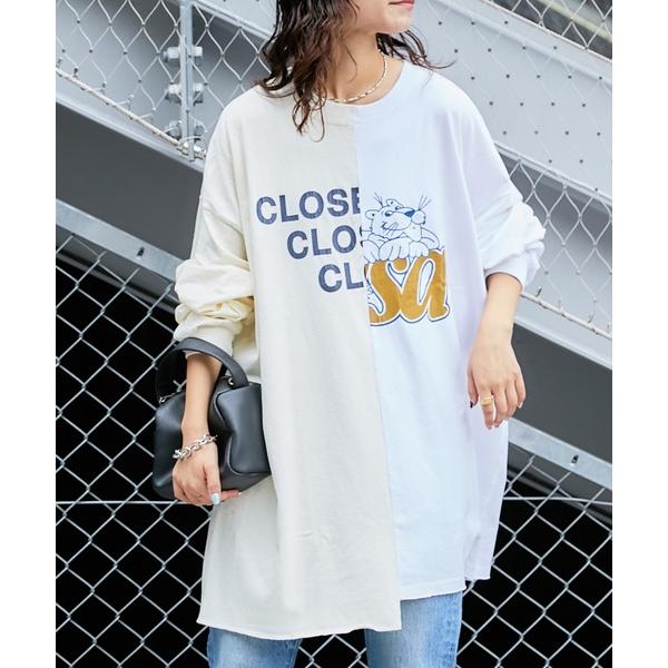 「etsinta」 長袖カットソー ONE SIZE オフホワイト レディース
