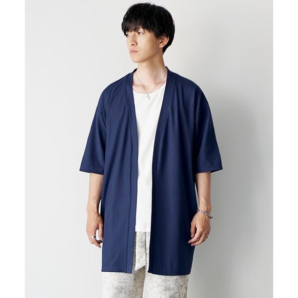 カーディガン 「MinoriTY」マイクロプリーツ5分袖カーディガン メンズ  夏服 ユニセックス 半袖 メンズ レディース