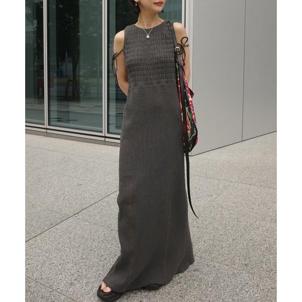 ドレス PIGMENT SHIRRING CUT DRESS