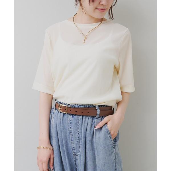 tシャツ 半袖 シアーベロアハーフスリーブT レディース