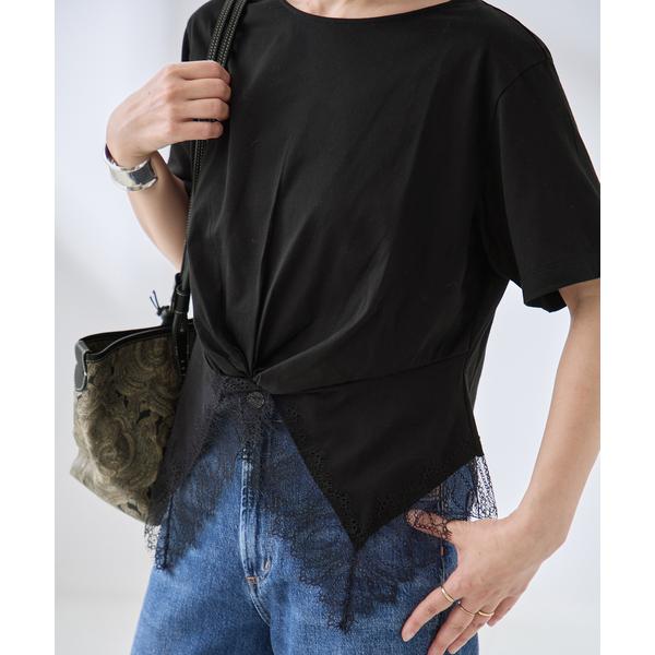 tシャツ 半袖 レーストップスTシャツ レディース