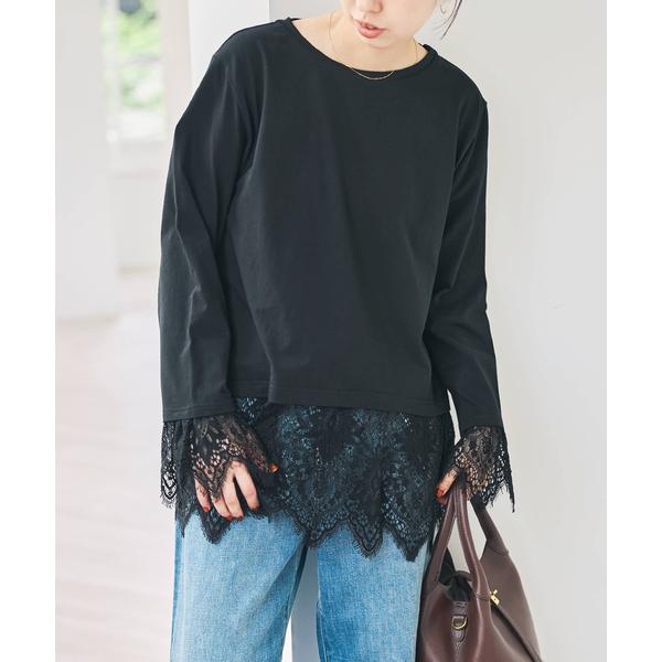 tシャツ レースドッキングプルオーバー レディース